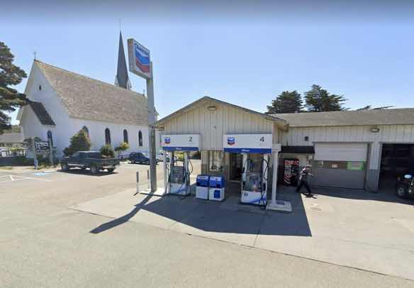 A gas station and auto service garage